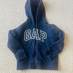 GAP Kids Navy Zip-Up Hoodie with Logo 5t